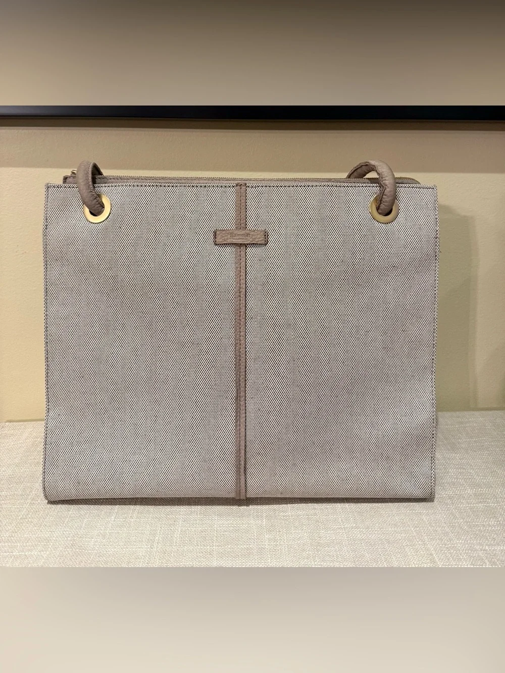 Hammitt Benjamin Professional Tote Bag | Canvas & Leather Studded Work Bag